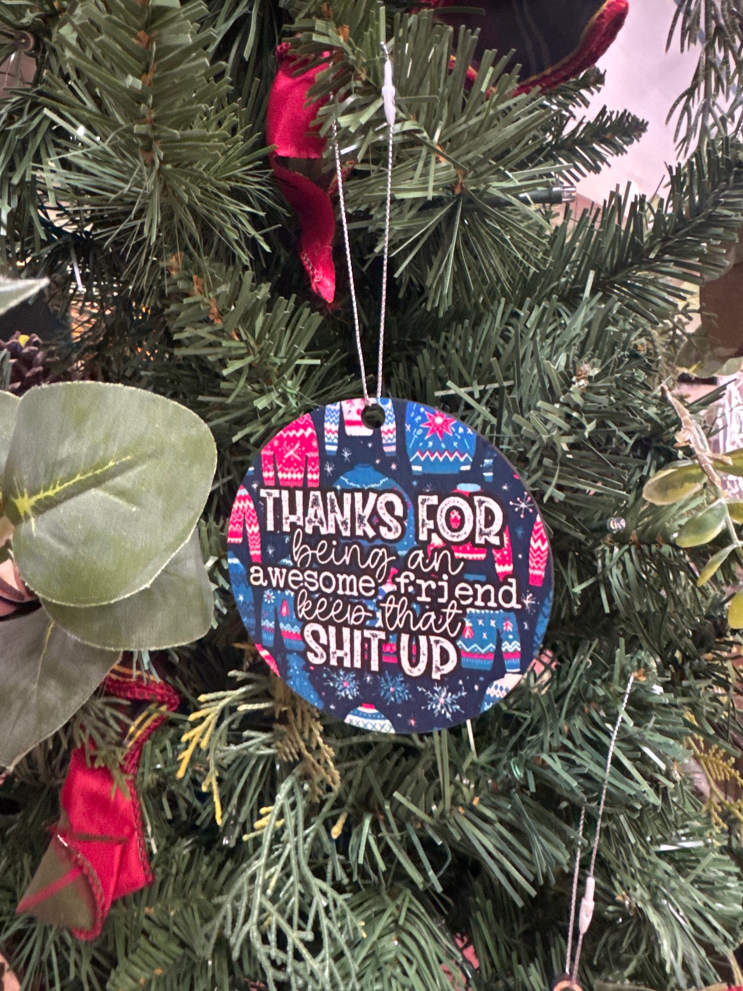 Thanks for being an awesome friend color ornament