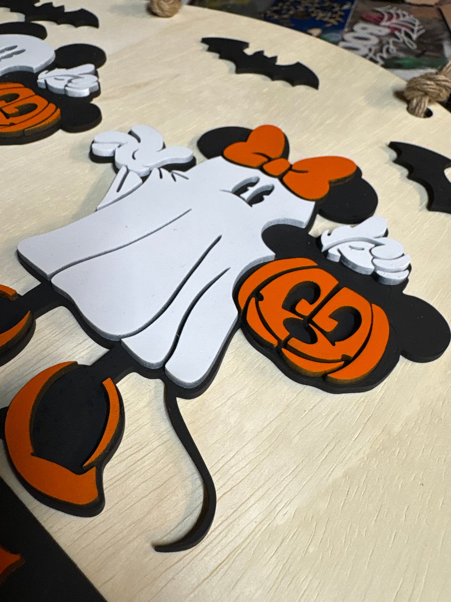 Welcome friends mouse Halloween door hanger