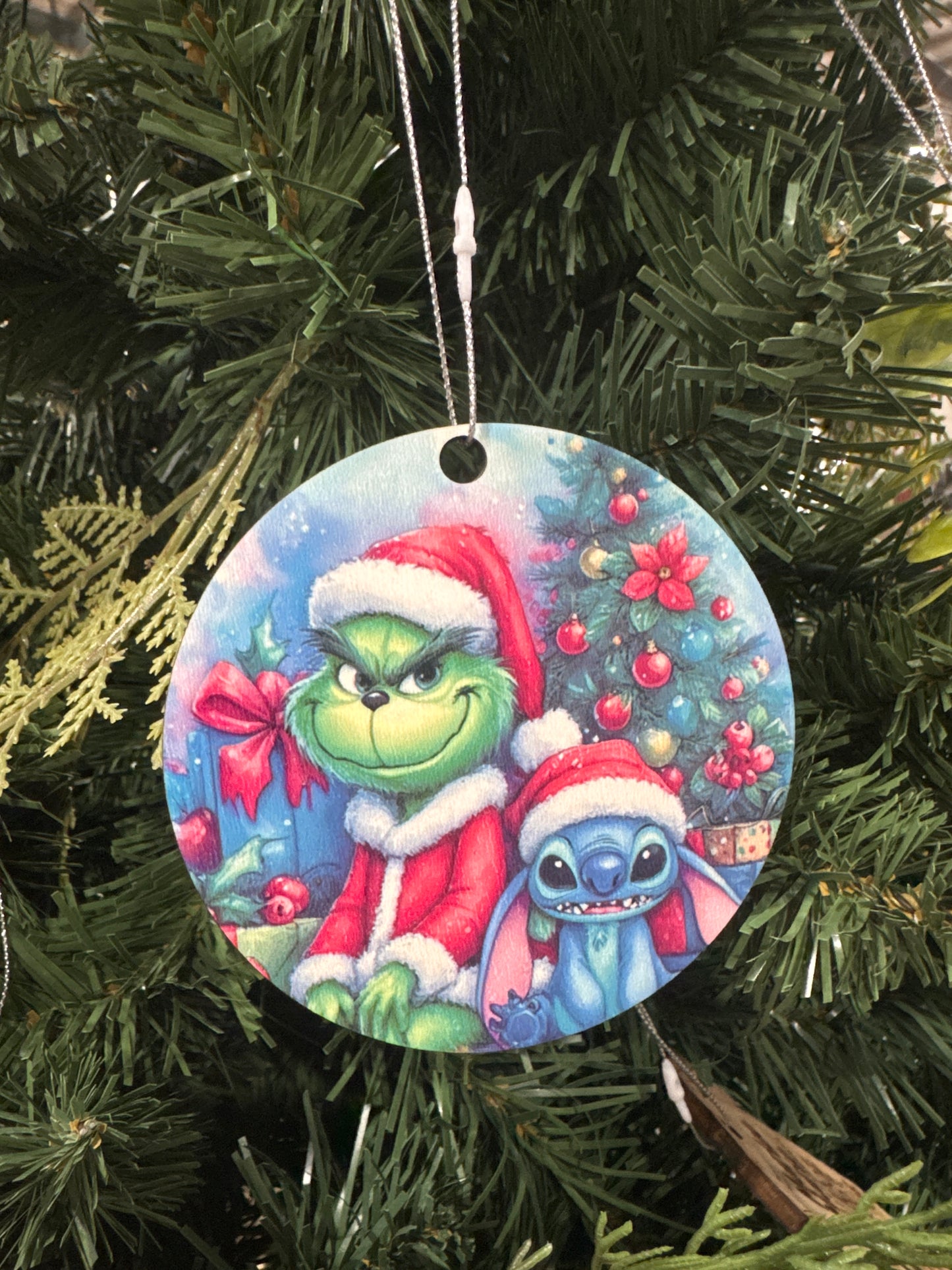 Stitch and gr!nch ornament color