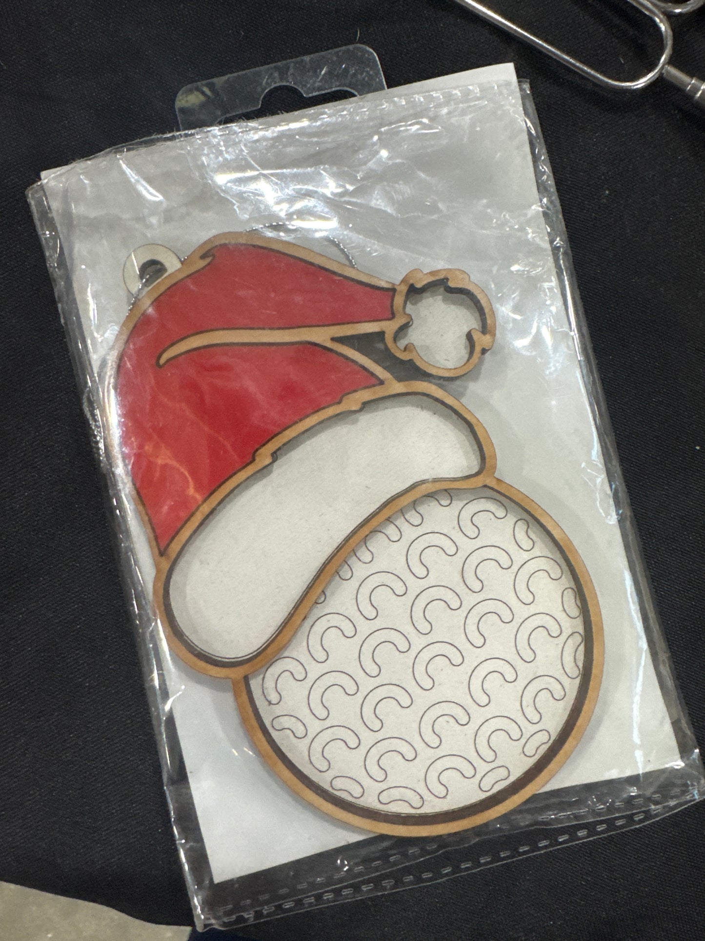 Golf Santa hat ornament