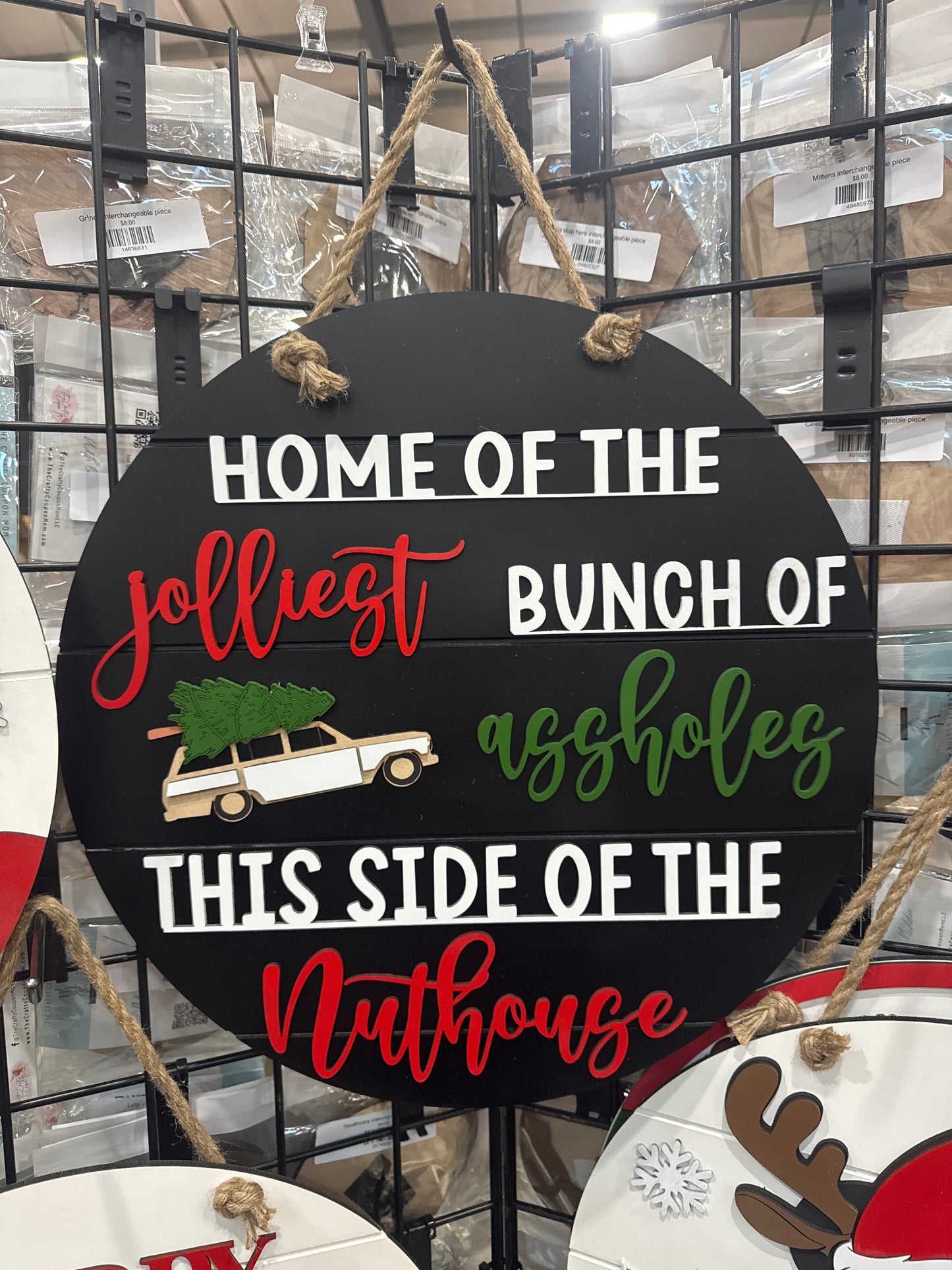jolliest bunch black door hanger