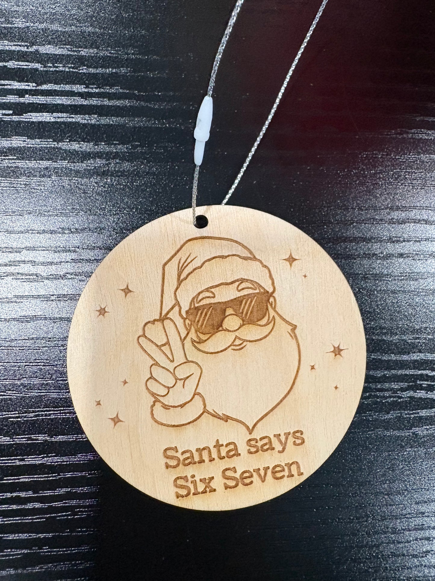 Santa says six seven ornament