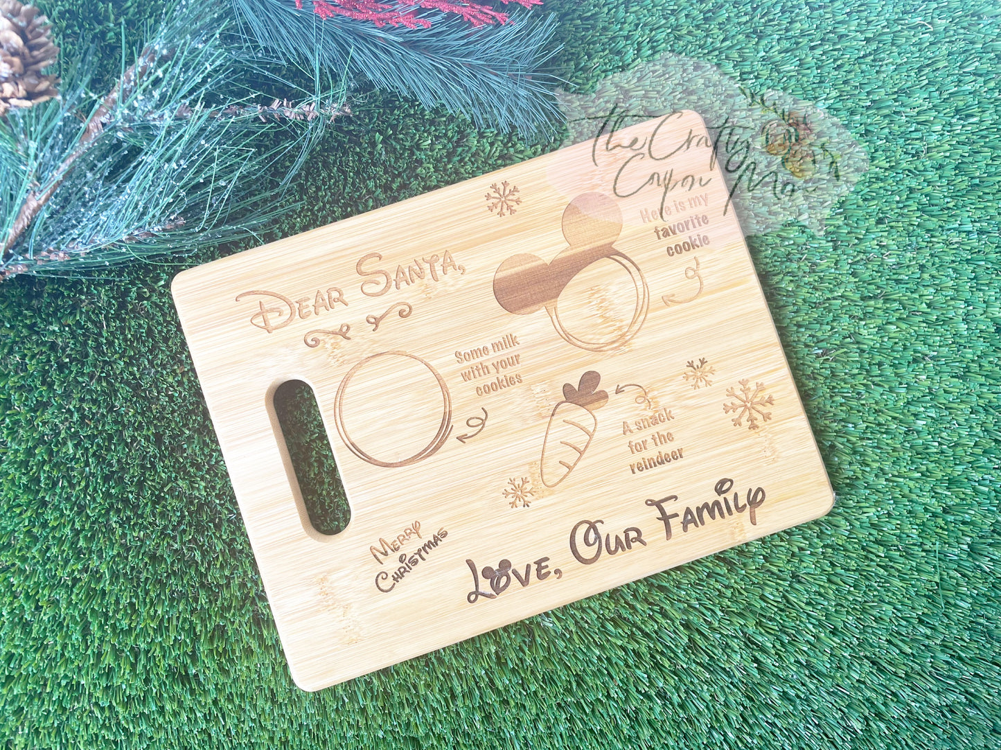 Mouse santa cutting board tray