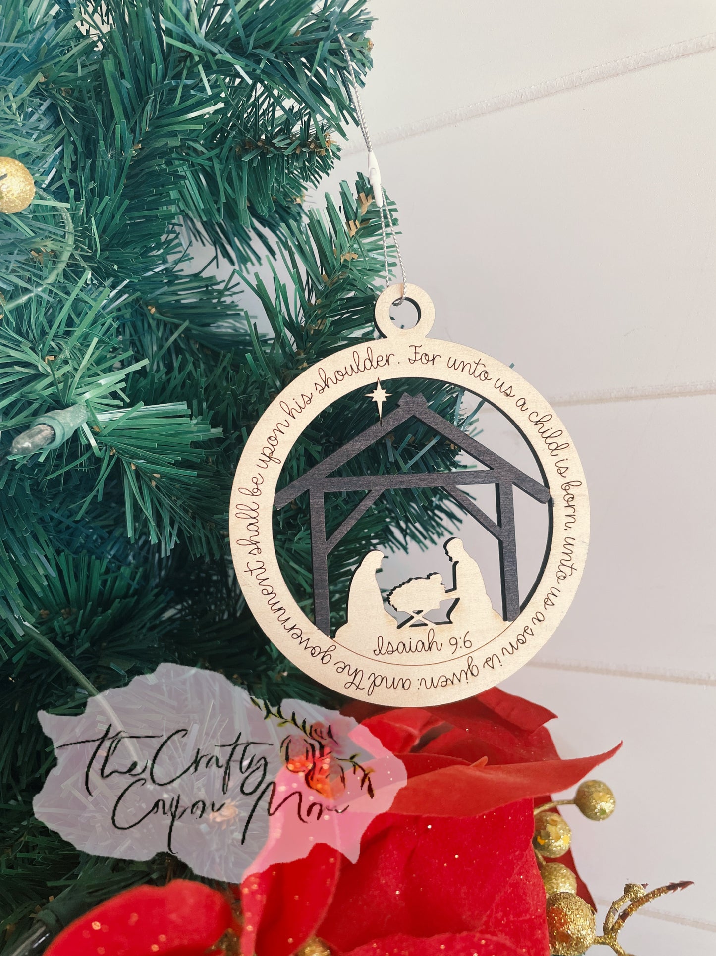 “For unto us a child is born” ornament