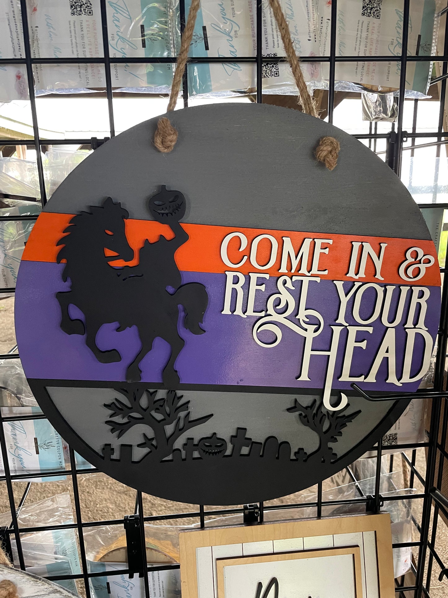 Come in and rest your head door hanger