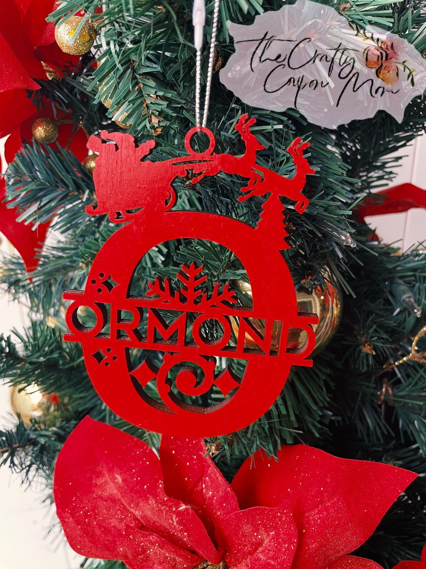 Split monogram custom ornament