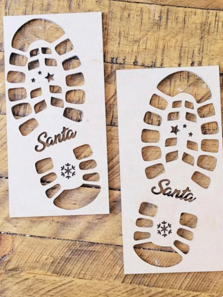 Santa boot prints stencil, boot stencil, Christmas magic, Santa boot –  Amanda's Crafty Creations