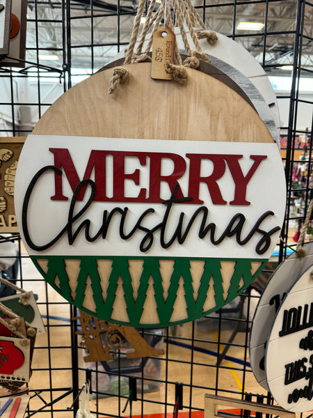 Merry Christmas with tree bottom door hanger