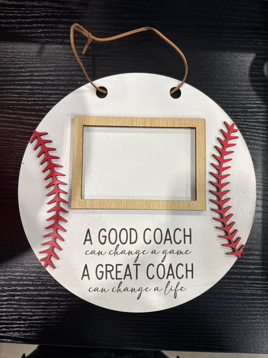 coach baseball picture frame