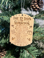12 days of nursemas nurse ornament