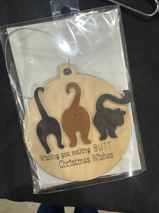 Cat Butt Christmas ornament