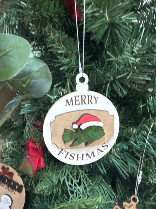 Merry fishmas ornament