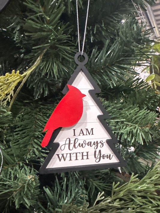 I am always with you cardinal tree ornament