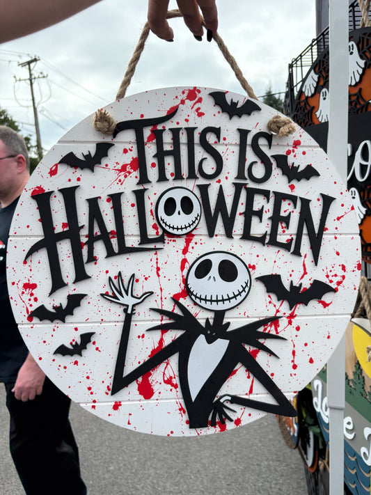 This is Halloween jack solo door hanger