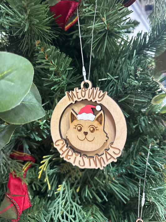 Meowy Christmas ornament