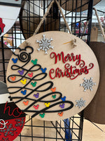 Merry Christmas mouse tree door hanger