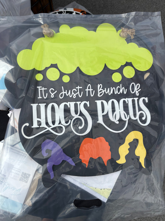 Sisters cauldron door hanger