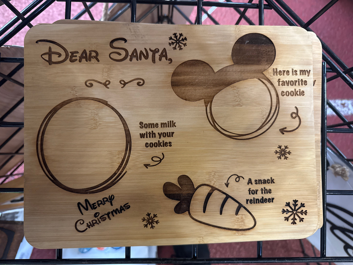 Dear Santa mouse cookies and milk board