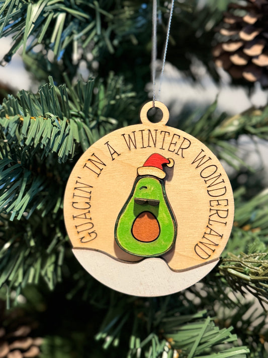 Guacin’ in a winter wonderland ornament