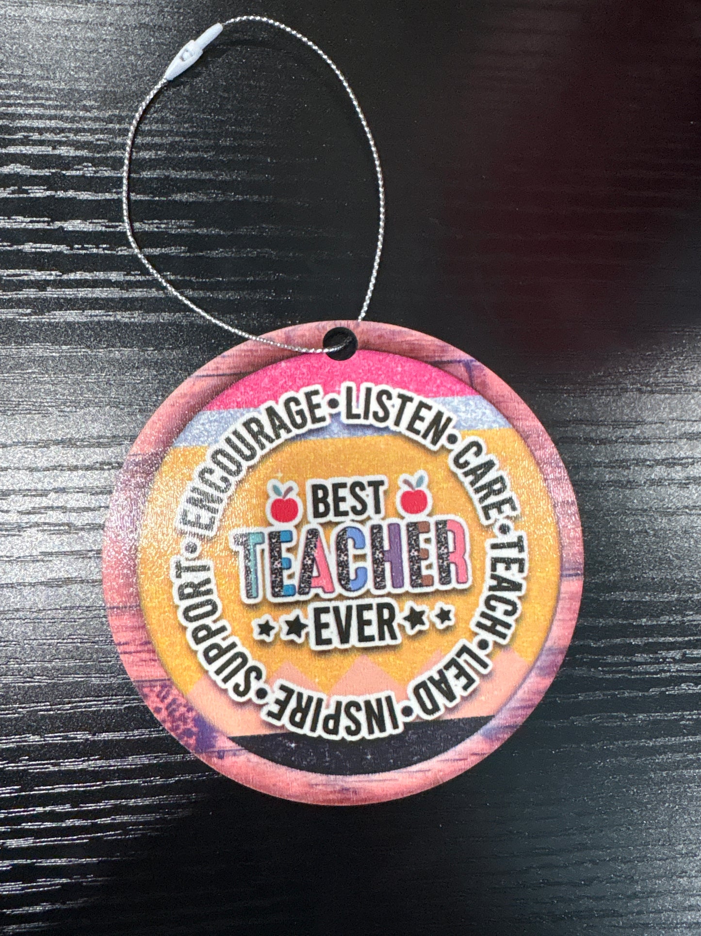 Best teacher ever color ornament
