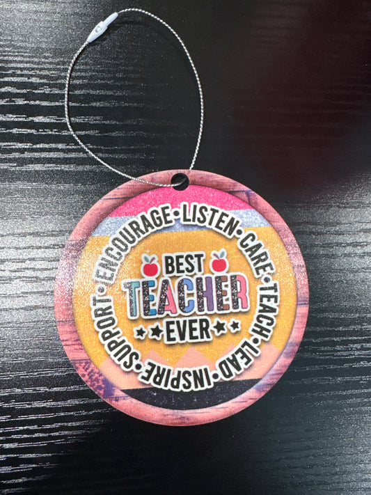 Best teacher ever color ornament