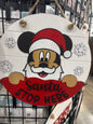 Santa stop here mouse white back