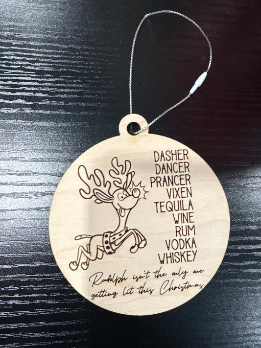 Rudolph Lit Christmas ornament