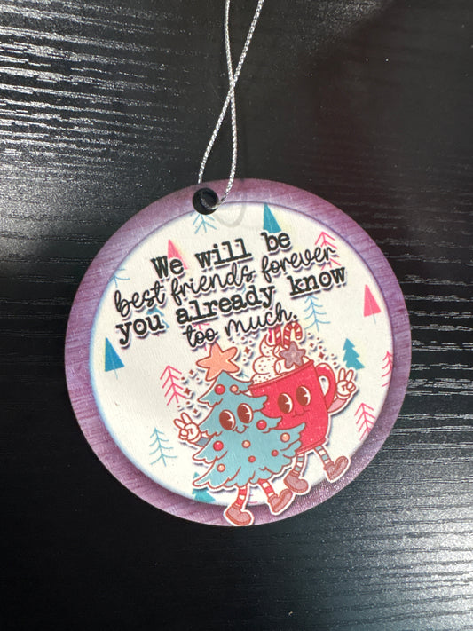 Best friends forever color ornament