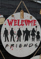welcome friends horror door hanger