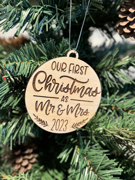 Our first Christmas as Mr and Mrs 2023 ornament