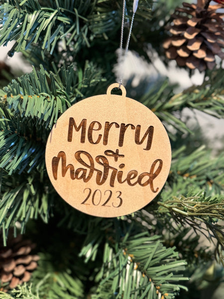 Merry and married 2023 ornament