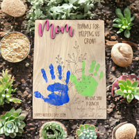 Thanks for helping us grow handprint flower sign