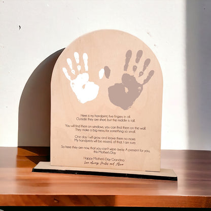 Standing frame handprints Mother’s Day