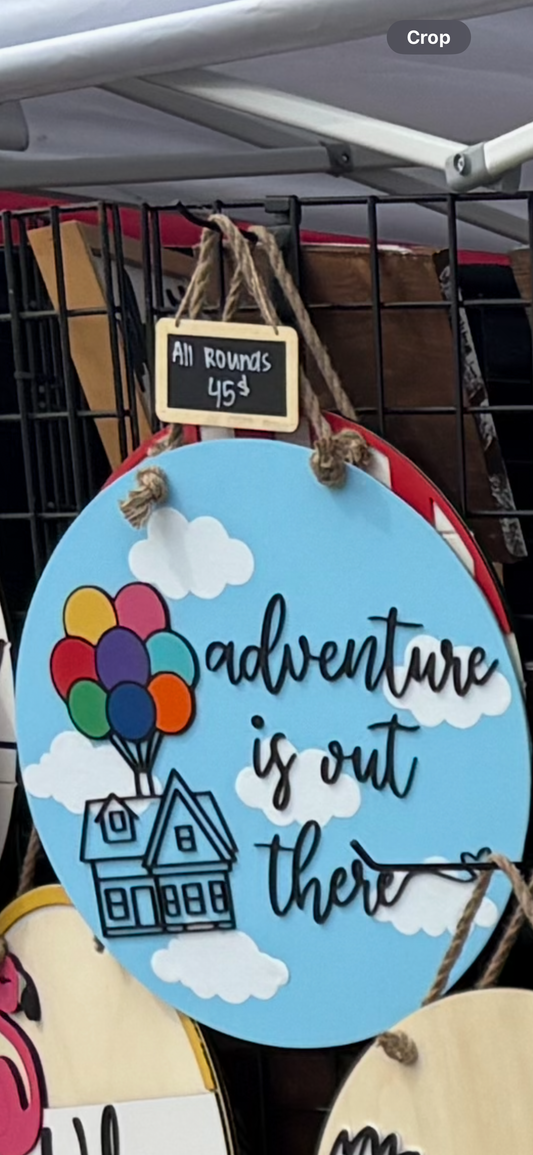 Adventure is out there door hanger