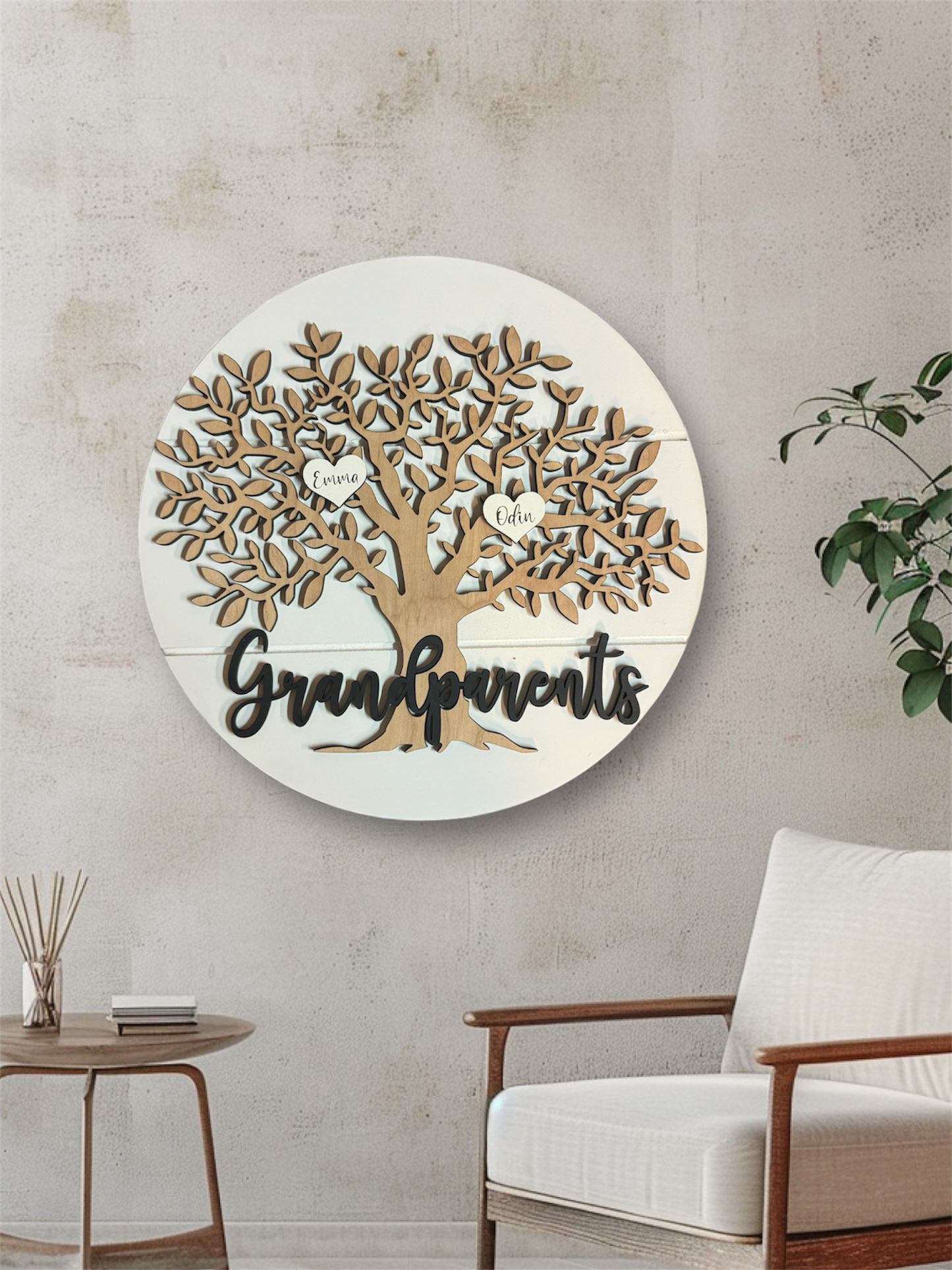 Grandparents tree of life round sign 18”