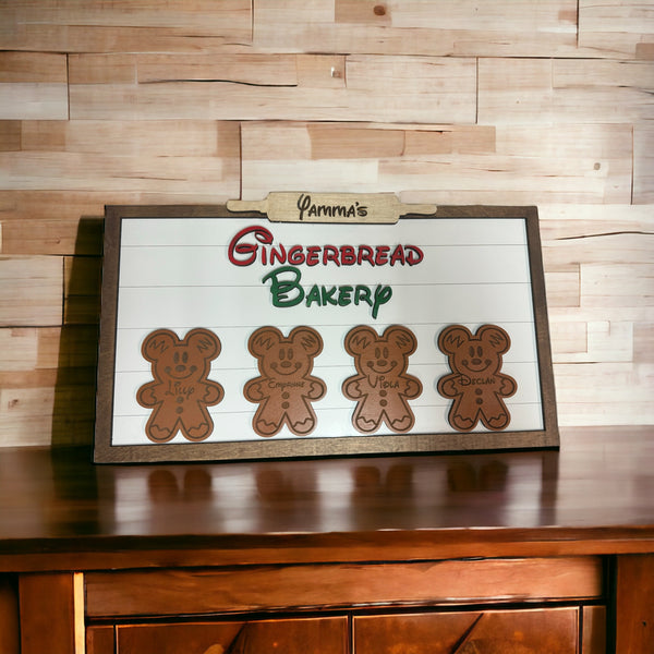 Mouse Gingerbread bakery sign personalized
