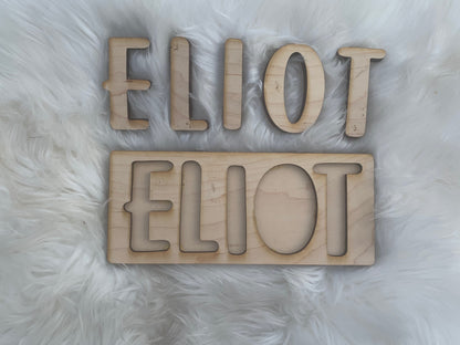 Custom wooden name puzzle UNFINISHED