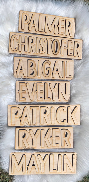 Custom wooden name puzzle UNFINISHED