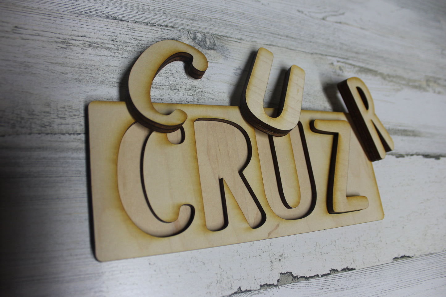 Custom wooden name puzzle UNFINISHED