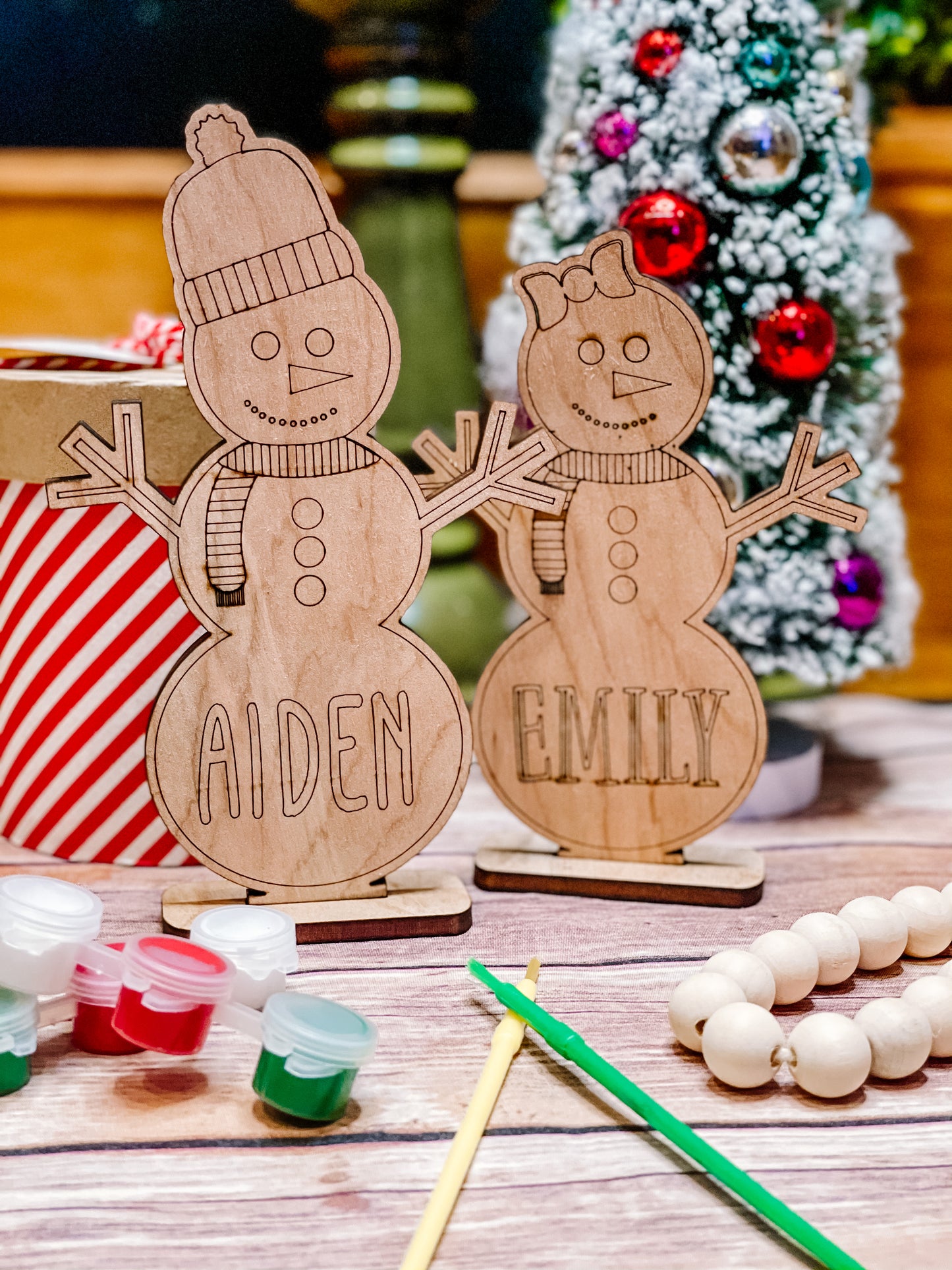 DIY snowman shelf sitter painting kit