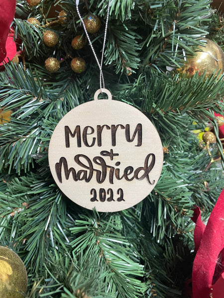 Merry and married 2022 ornament