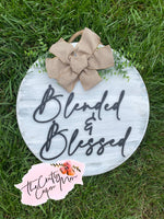 Blended and blessed door hanger round