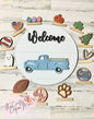 Interchangeable welcome truck sign