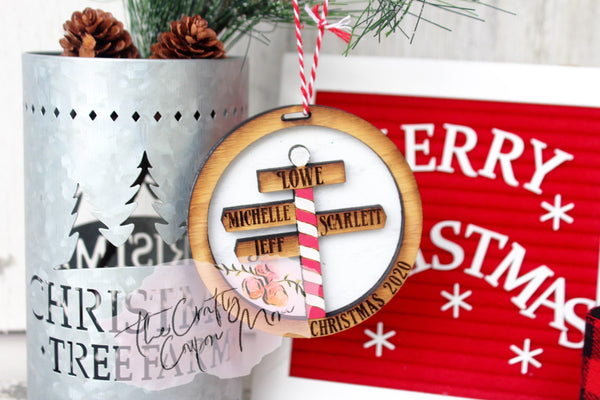 Christmas street sign personalized ornament