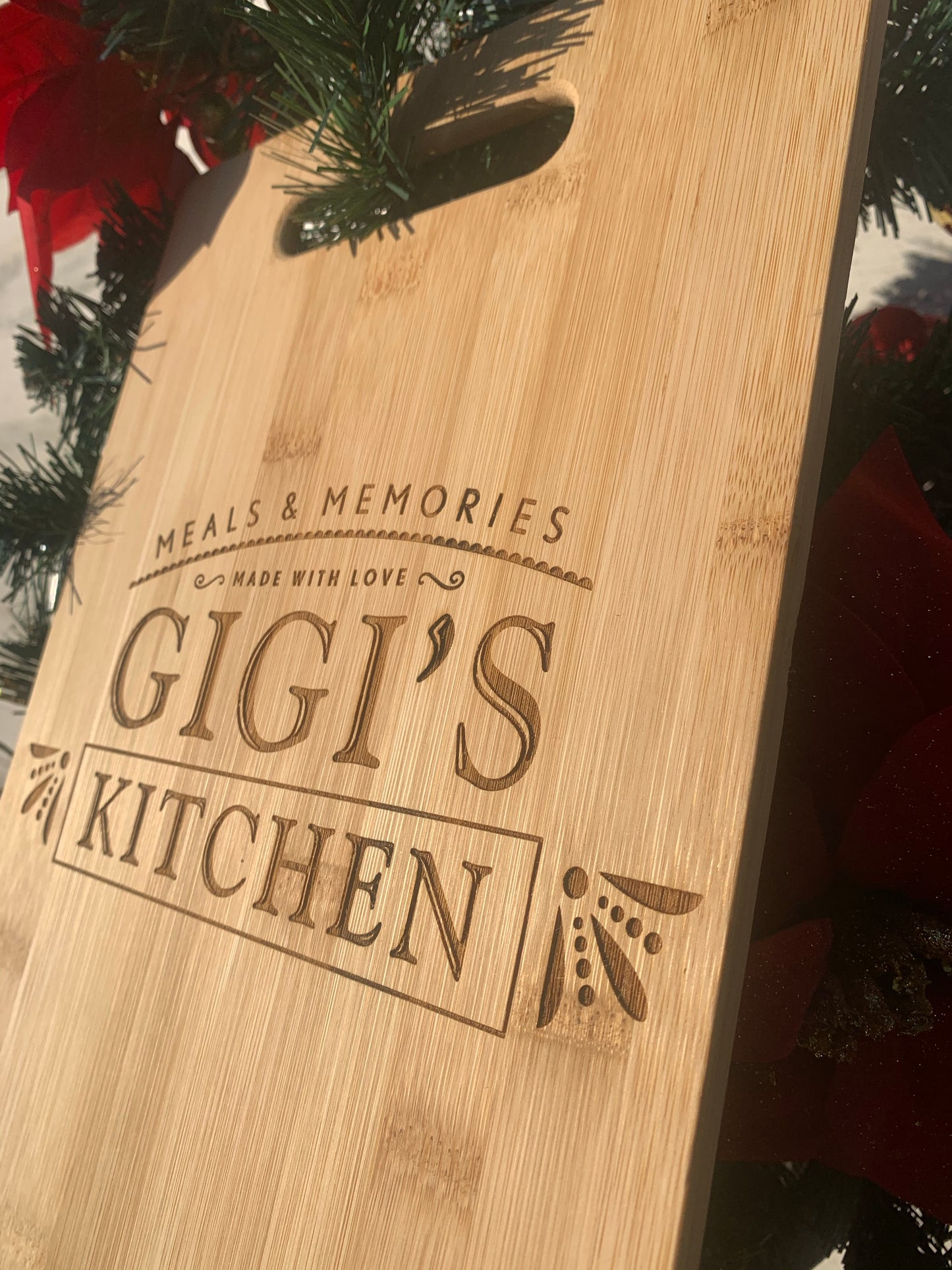 Meals and memories engraved cutting board