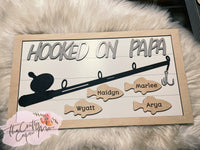 Hooked on papa sign