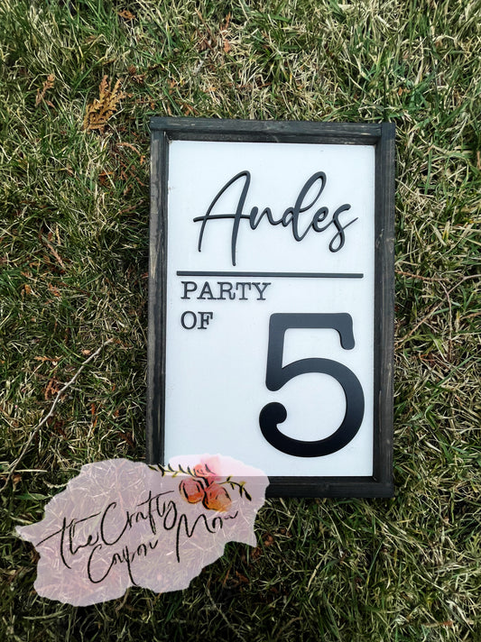 Party of 3d framed sign