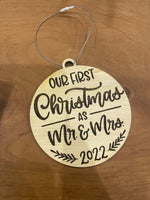 Our first Christmas as Mr and Mrs 2022 ornament