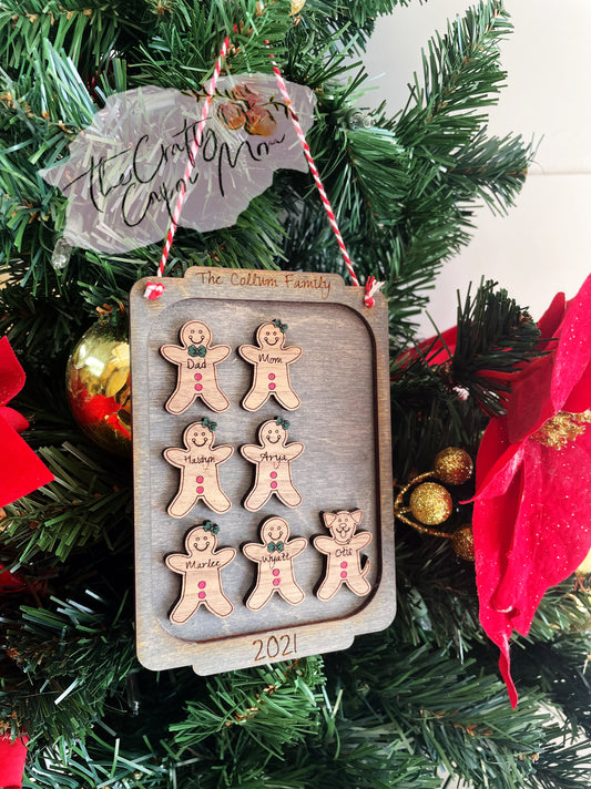 Family gingerbread personalized ornament