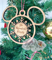 Mouse snowflake personalized ornament